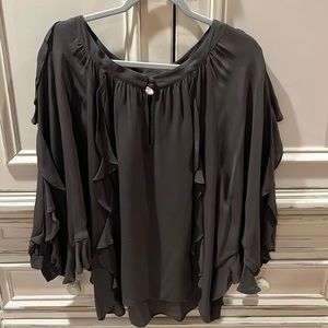 100% silk ruffle blouse